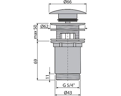 Заказать Донный клапан Alcaplast A392-G-B click-clack Золото матовое в магазине сантехники Santeh-Crystal.ru
