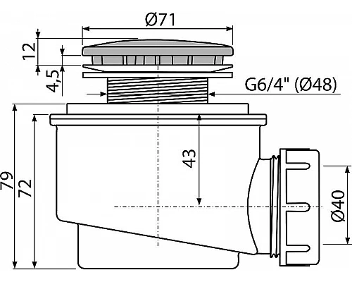Заказать Сифон для душевого поддона Alcaplast A47B-50 Белый в магазине сантехники Santeh-Crystal.ru