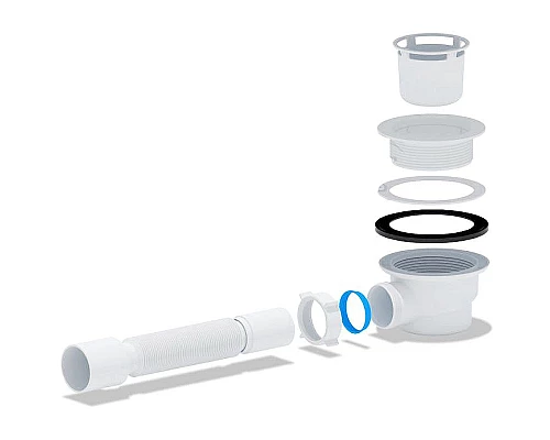 Заказать Сифон для душевого поддона Aquanet АниПласт E325BK 259367 Белый в магазине сантехники Santeh-Crystal.ru