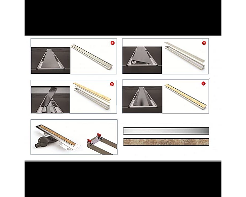 Заказать Душевой лоток Berges B1 Keramik 600 092017 с решеткой Золото глянец в магазине сантехники Santeh-Crystal.ru