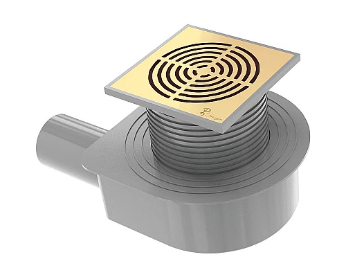 Купить Душевой трап Boheme Smart Design 984-15-G с решеткой Золото в магазине сантехники Santeh-Crystal.ru