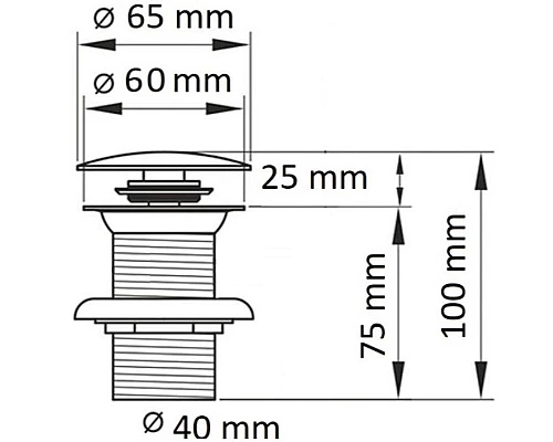 Приобрести Донный клапан CeramaLux RD025 Черный матовый в магазине сантехники Santeh-Crystal.ru