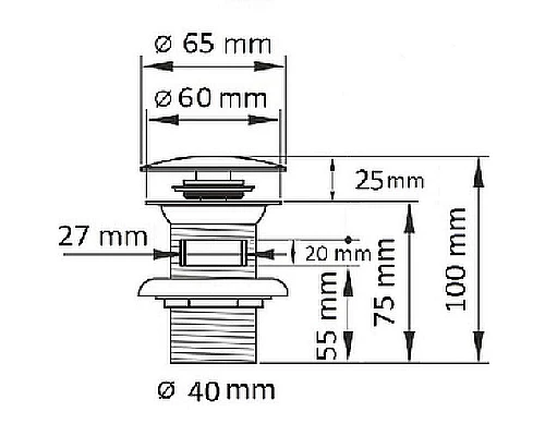 Заказать Донный клапан CeramaLux RD001 с переливом в магазине сантехники Santeh-Crystal.ru