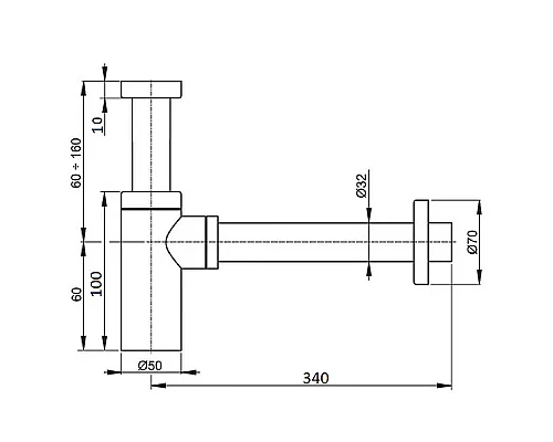Заказать Сифон для раковины CeramaLux C-057MW(MWBC-036) Белый матовый в магазине сантехники Santeh-Crystal.ru