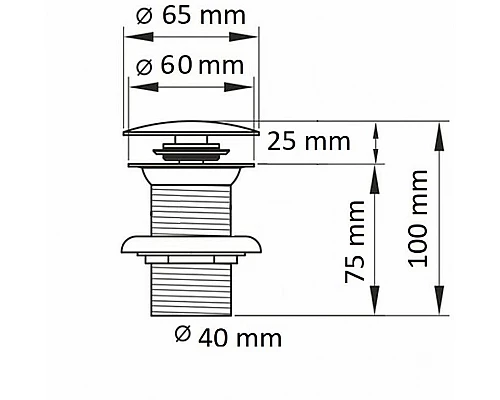 Заказать Донный клапан CeramaLux RD018 clik-clack Черный глянцевый в магазине сантехники Santeh-Crystal.ru