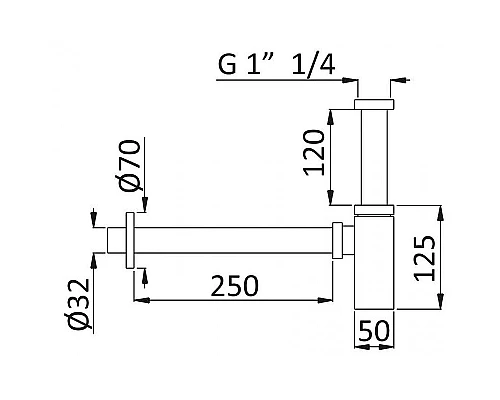 Сифон для раковины Cezares Czr CZR-B-SMQ-NOP Черный матовый