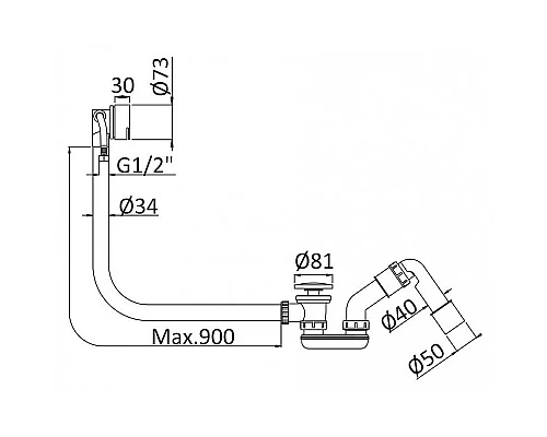 Слив-перелив Cezares Czr CZR-B-STW-NOP click-clack с наливом Черный матовый