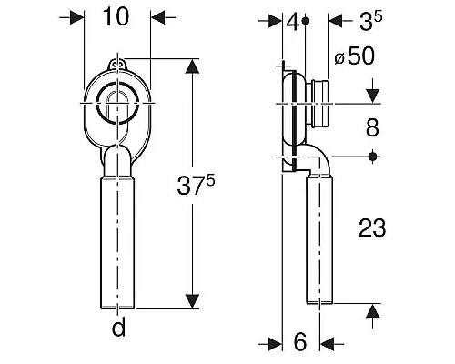 Купить Сифон для писсуара Geberit 152.951.11.1 Белый в магазине сантехники Santeh-Crystal.ru