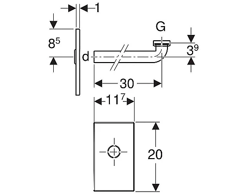 Купить Крышка и патрубок сифона Geberit 115.416.21.1 Хром глянцевый в магазине сантехники Santeh-Crystal.ru