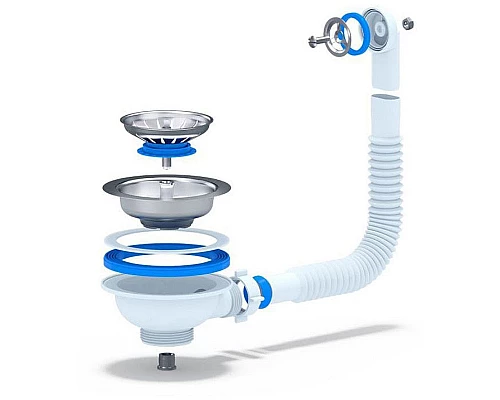 Заказать Сифон для кухонной мойки GranFest Ани Грот А1042SP Нержавеющая сталь в магазине сантехники Santeh-Crystal.ru