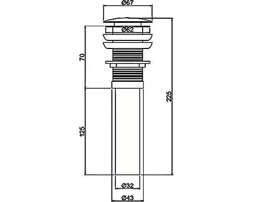 Заказать Донный клапан Haiba HB65-2 click-clack Хром в магазине сантехники Santeh-Crystal.ru