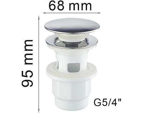 Приобрести Донный клапан Haiba HB65-4 click-clack Хром в магазине сантехники Santeh-Crystal.ru