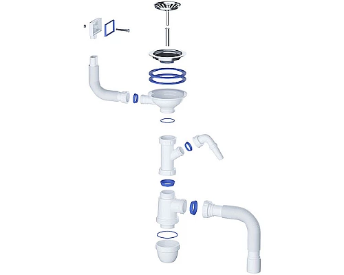 Заказать Сифон для кухонной мойки Iddis Kitchen Line S11UPS0i84 Белый в магазине сантехники Santeh-Crystal.ru