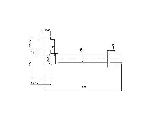 Купить Сифон для раковины Iddis Optima Home OPTGM00i84 Графит в магазине сантехники Santeh-Crystal.ru