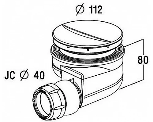 Заказать Сифон для душевого поддона Jacob Delafon 90 E78161-CP Хром Белый в магазине сантехники Santeh-Crystal.ru