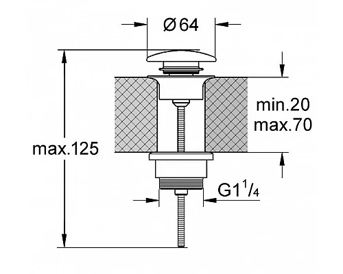 Заказать Донный клапан Kerasan 923389 click-clack Ferro matt в магазине сантехники Santeh-Crystal.ru