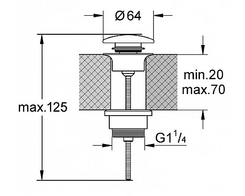 Приобрести Донный клапан Kerasan Nolita 923301 click-clack Белый глянцевый в магазине сантехники Santeh-Crystal.ru