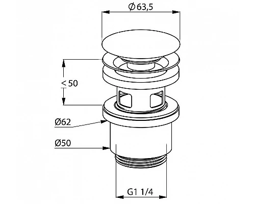 Заказать Донный клапан Kludi Balance 1042405-00 click-clack Хром в магазине сантехники Santeh-Crystal.ru