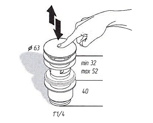 Заказать Донный клапан Migliore Ricambi 17952 click-clack Хром в магазине сантехники Santeh-Crystal.ru