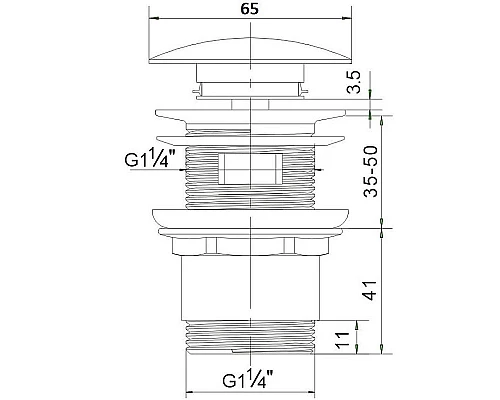 Заказать Донный клапан Orange X1-004w Click-clack Белый в магазине сантехники Santeh-Crystal.ru