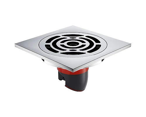 Приобрести Душевой трап Orange 100x100 TR01-001cr с решеткой Хром глянцевый в магазине сантехники Santeh-Crystal.ru