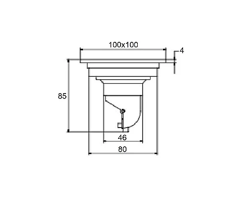 Купить Душевой трап Orange 100x100 TR01-004cr с решеткой Хром глянцевый в магазине сантехники Santeh-Crystal.ru