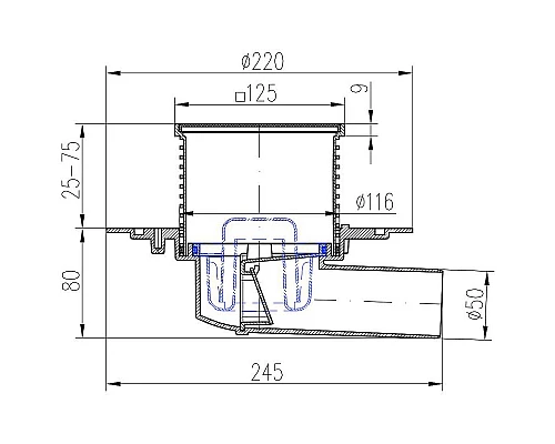 Приобрести Душевой трап Paini 381A с решеткой Хром в магазине сантехники Santeh-Crystal.ru