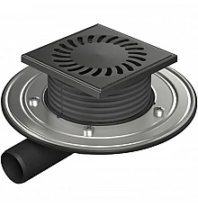 Душевой трап Paini 381AC с решеткой Черный матовый