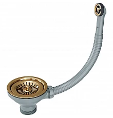 Слив-перелив для кухонной мойки Paulmark PM6022-BG Брашированное золото