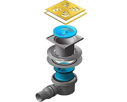 Заказать Душевой трап Pestan Confluo Standard 13000136 с решеткой Золото глянец в магазине сантехники Santeh-Crystal.ru