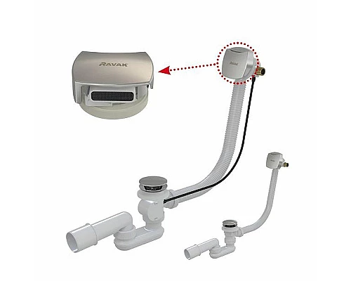 Приобрести Слив-перелив Ravak X01504 полуавтомат с наливом Хром в магазине сантехники Santeh-Crystal.ru