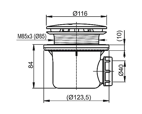 Купить Сифон для душевого поддона Ravak Professional X01749 Черный матовый в магазине сантехники Santeh-Crystal.ru