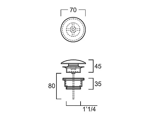 Приобрести Донный клапан Simas PLCE bi click-clack Белый глянцевый в магазине сантехники Santeh-Crystal.ru