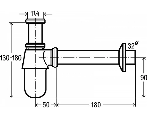 Приобрести Сифон для раковины Viega 100674 Хром в магазине сантехники Santeh-Crystal.ru