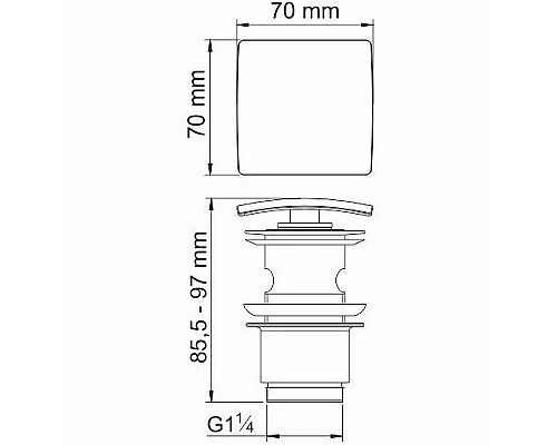 Заказать Донный клапан WasserKRAFT Aisch A165 click-clack Золото матовое в магазине сантехники Santeh-Crystal.ru