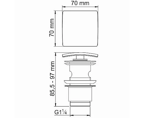Приобрести Донный клапан WasserKRAFT Glan A166 click-clack Черный глянец в магазине сантехники Santeh-Crystal.ru