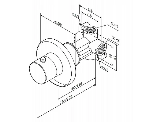Приобрести Переключатель потоков AM.PM F0800100 Хром в магазине сантехники Santeh-Crystal.ru