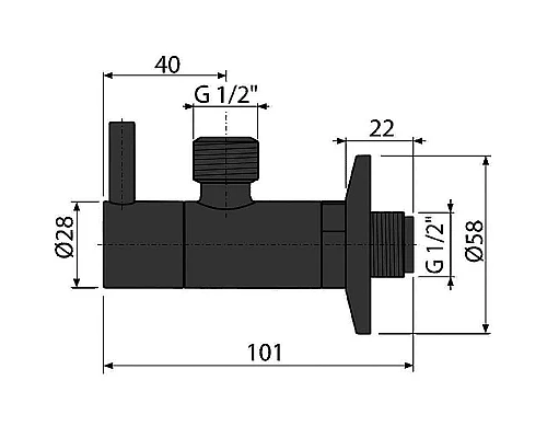 Приобрести Запорный вентиль Alcaplast ARV003-BLACK угловой Черный матовый в магазине сантехники Santeh-Crystal.ru