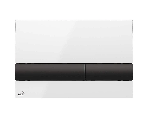 Купить Клавиша смыва Alcaplast Basic M1710-8 Белая Черная в магазине сантехники Santeh-Crystal.ru