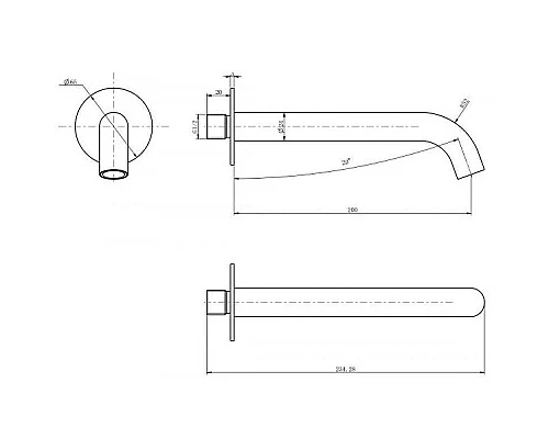Заказать Излив для смесителя Aquanet Static AF330-98B 261828 Черный матовый в магазине сантехники Santeh-Crystal.ru