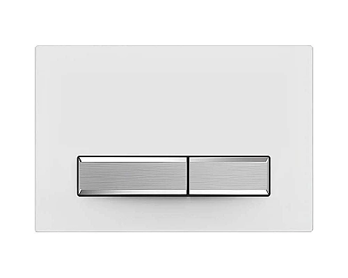 Купить Клавиша смыва Aquatek Slim KDI-0000022 Белая глянцевая Никель в магазине сантехники Santeh-Crystal.ru