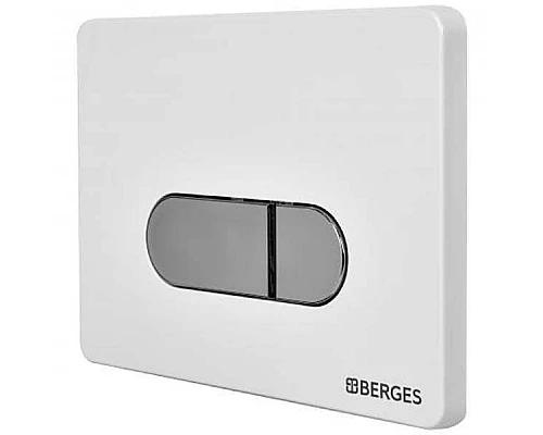Купить Клавиша смыва Berges Novum D7 040037 Хром Белая в магазине сантехники Santeh-Crystal.ru