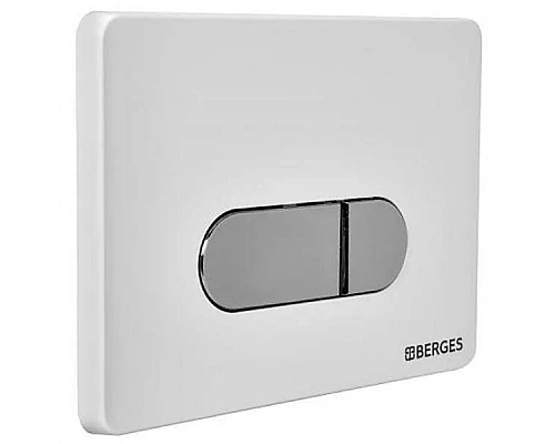 Купить Клавиша смыва Berges Novum D7 040037 Хром Белая в магазине сантехники Santeh-Crystal.ru