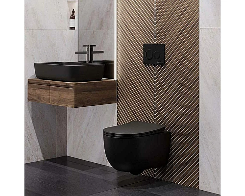 Заказать Клавиша смыва Berges Novum O5 040065 Soft Touch Черная в магазине сантехники Santeh-Crystal.ru