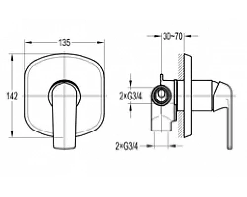 Заказать Переключатель потоков Cezares Globo-F-DEV4-01 Хром в магазине сантехники Santeh-Crystal.ru