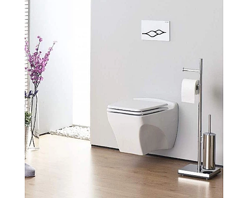 Заказать Клавиша смыва Creavit Ufo GP1001.02 Белая Черная в магазине сантехники Santeh-Crystal.ru