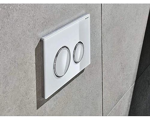 Купить Клавиша смыва Geberit Sigma 21 115.884.SI.1 Белая Хром в магазине сантехники Santeh-Crystal.ru