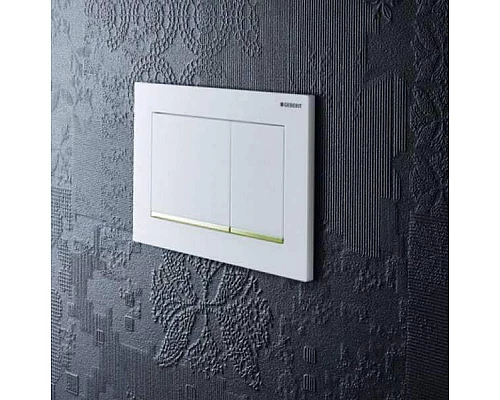 Купить Клавиша смыва Geberit Sigma 30 115.883.KK.1 Белый/золото в магазине сантехники Santeh-Crystal.ru