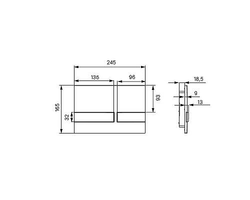 Приобрести Клавиша смыва Iddis Unifix UNI06BCi77 Черная матовая Хром в магазине сантехники Santeh-Crystal.ru