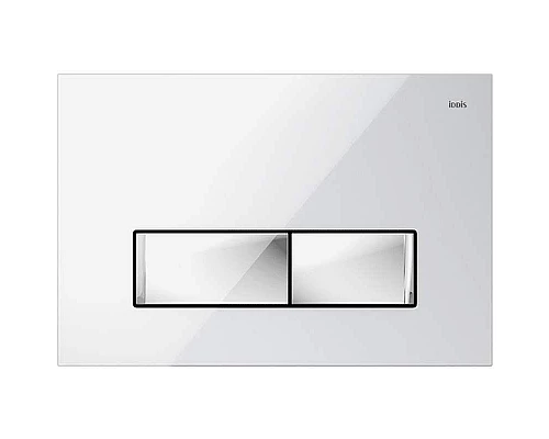 Купить Клавиша смыва Iddis Uniglass UNG02WCi77 Белая Хром в магазине сантехники Santeh-Crystal.ru